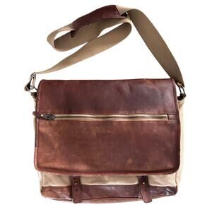 Boston Red Sox Leather Canvas Messenger Bag Cooperstown Collection